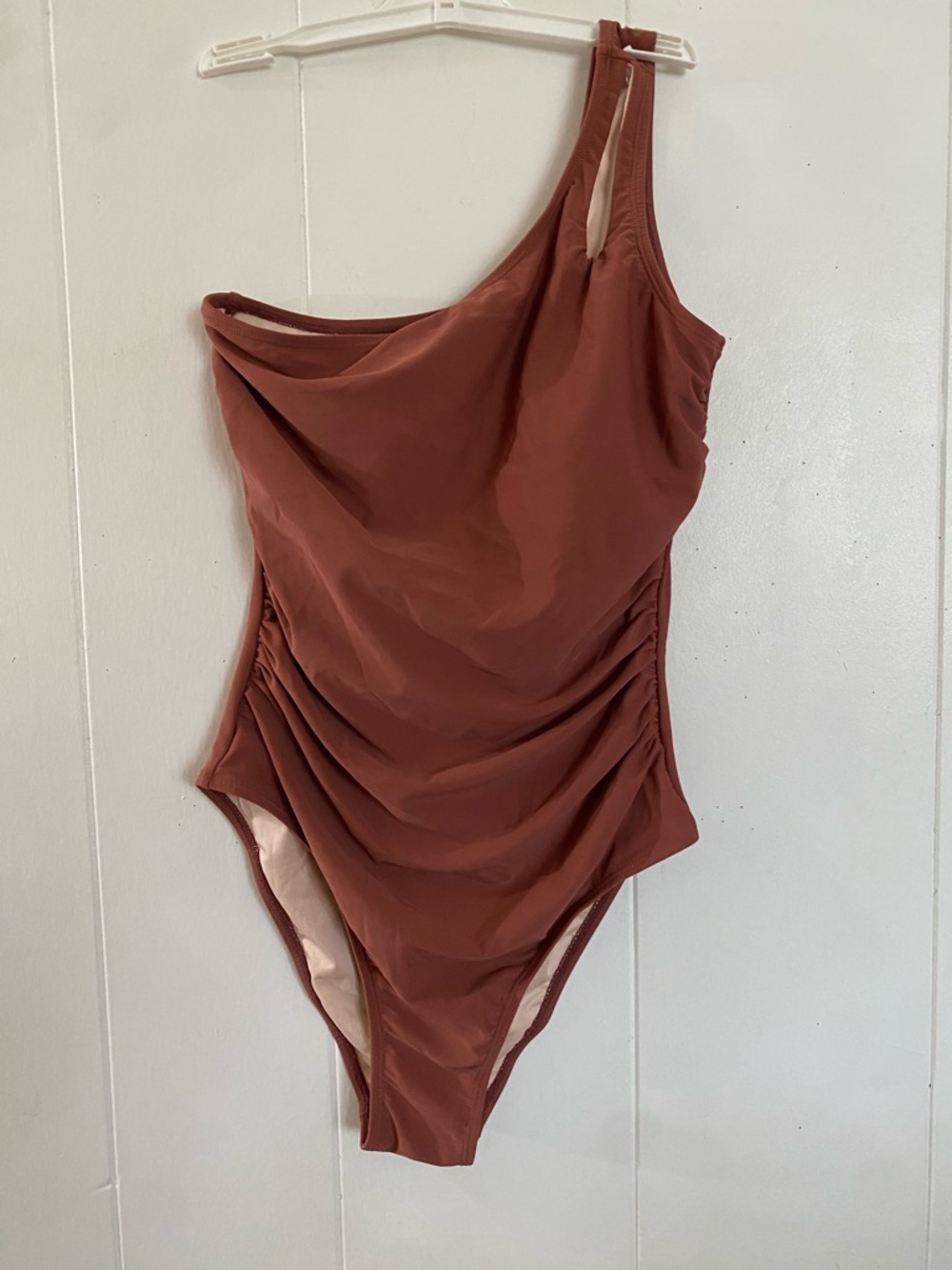 Cupshe One-Shoulder Rust Brick Brown Swimsuit